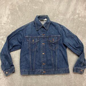 Vintage Sears Roebucks Western Wear Trucker Denim Jacket Mens Size 42 Blue